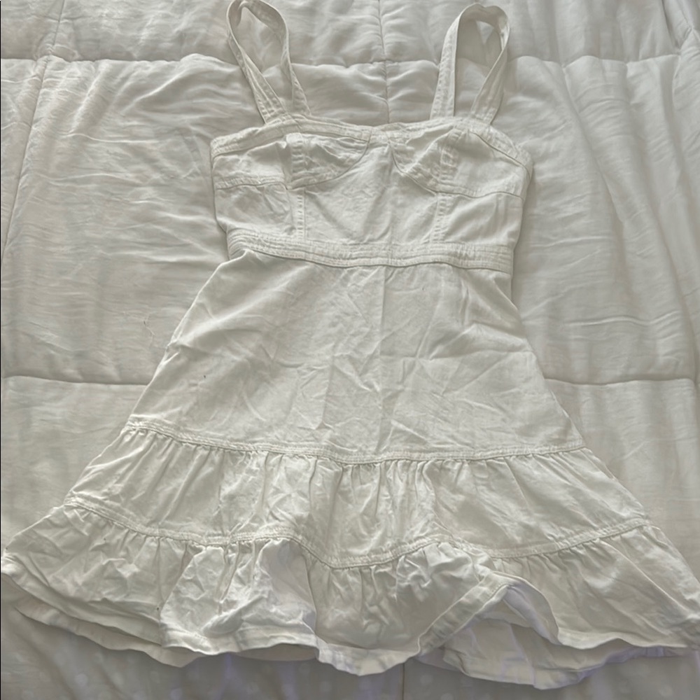 American Eagle White Ruffled Chemise